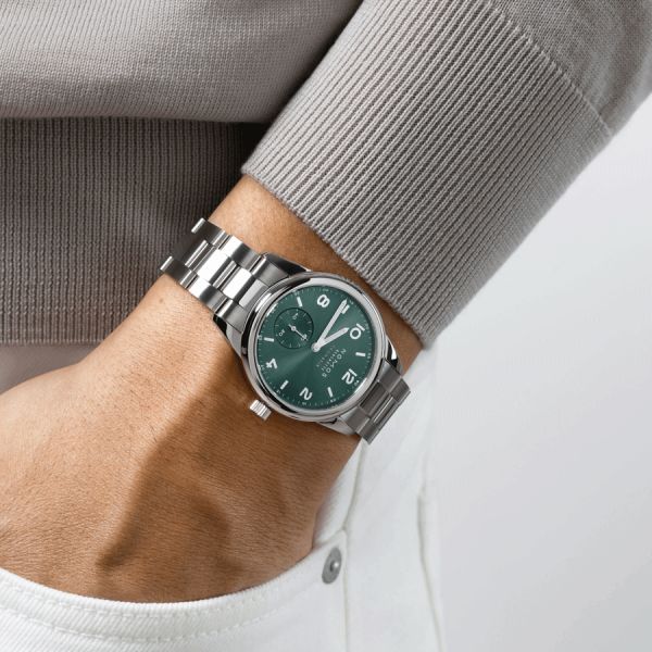 NOMOS Club Sport Neomatik Petrol automatic watch sapphire crystal back green dial petrol steel bracelet 37 mm