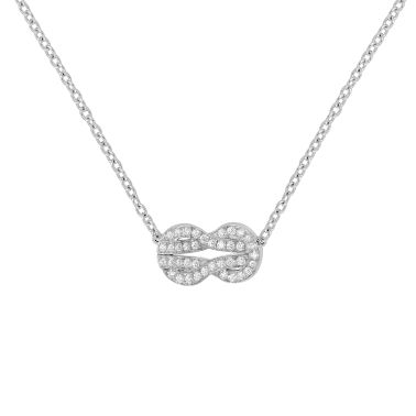 Collier Fred Chance Infinie moyen modèle en or blanc et pavage diamants 7B0224