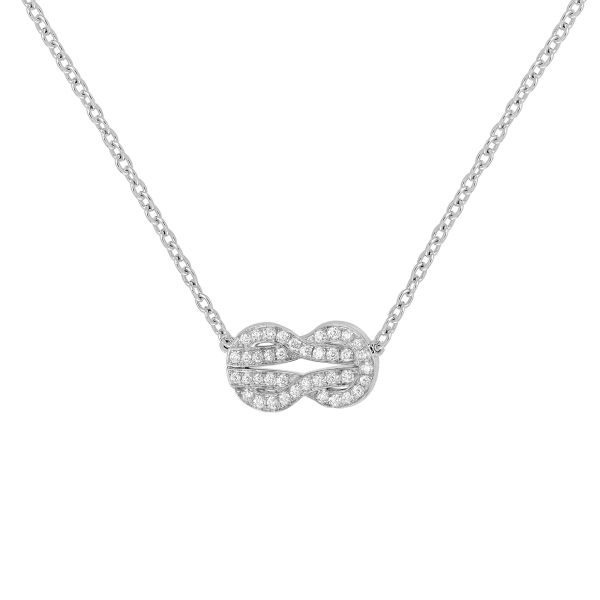 Fred Chance Infinie necklace medium model in 18k white gold and diamonds pavement