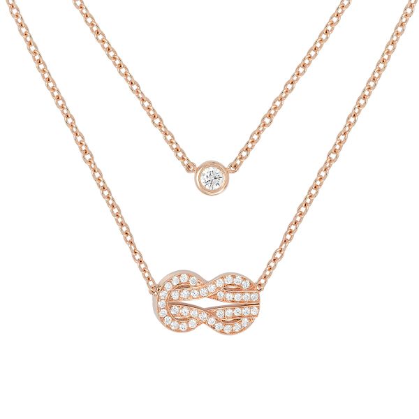 Fred Chance Infinie necklace medium model in 18k rose gold and diamonds