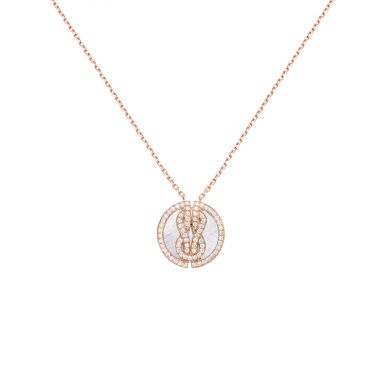 Collier Fred Chance Infinie Lucky Medals en or rose, diamants et nacre 7B0268