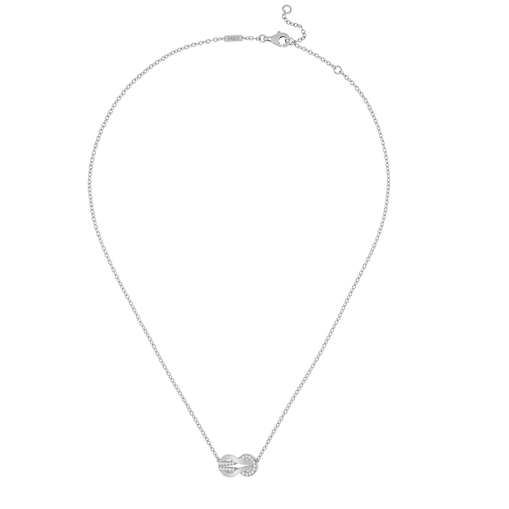 Collier Fred Chance Infinie moyen modèle en or blanc et diamants 7B0222