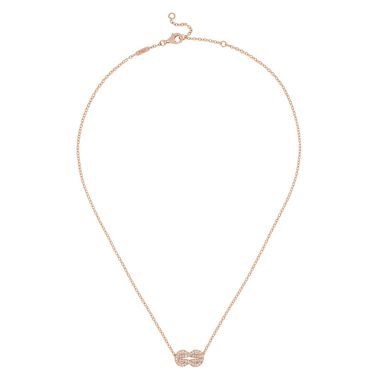 Collier Fred Chance Infinie moyen modèle en or rose et pavage diamants 7B0223