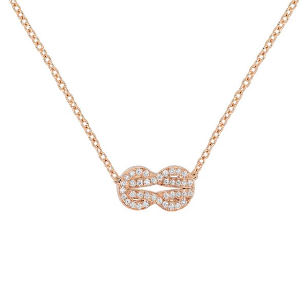 Fred Chance Infinie necklace medium model in 18k rose gold and diamonds pavement