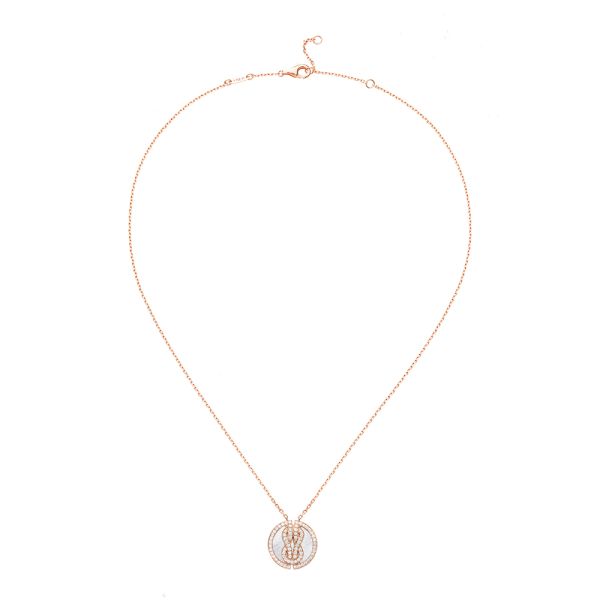 Collier Fred Chance Infinie Lucky Medals en or rose, diamants et nacre 7B0268