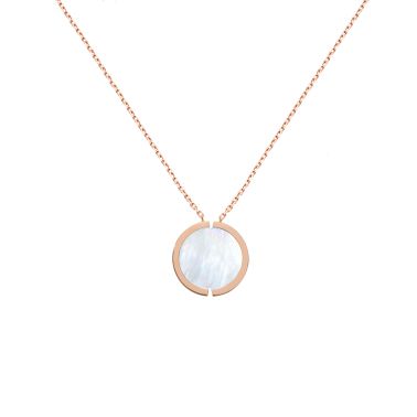 Collier Fred Chance Infinie Lucky Medals en or rose, diamants et nacre 7B0268