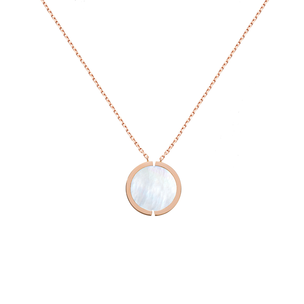 Collier Fred Chance Infinie Lucky Medals en or rose, diamants et nacre 7B0268