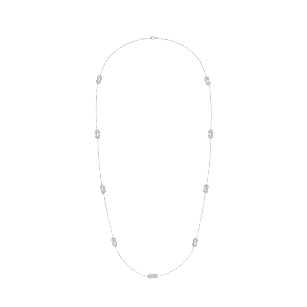 Sautoir Fred Chance Infinie moyen modèle en or blanc et diamants 7J0293
