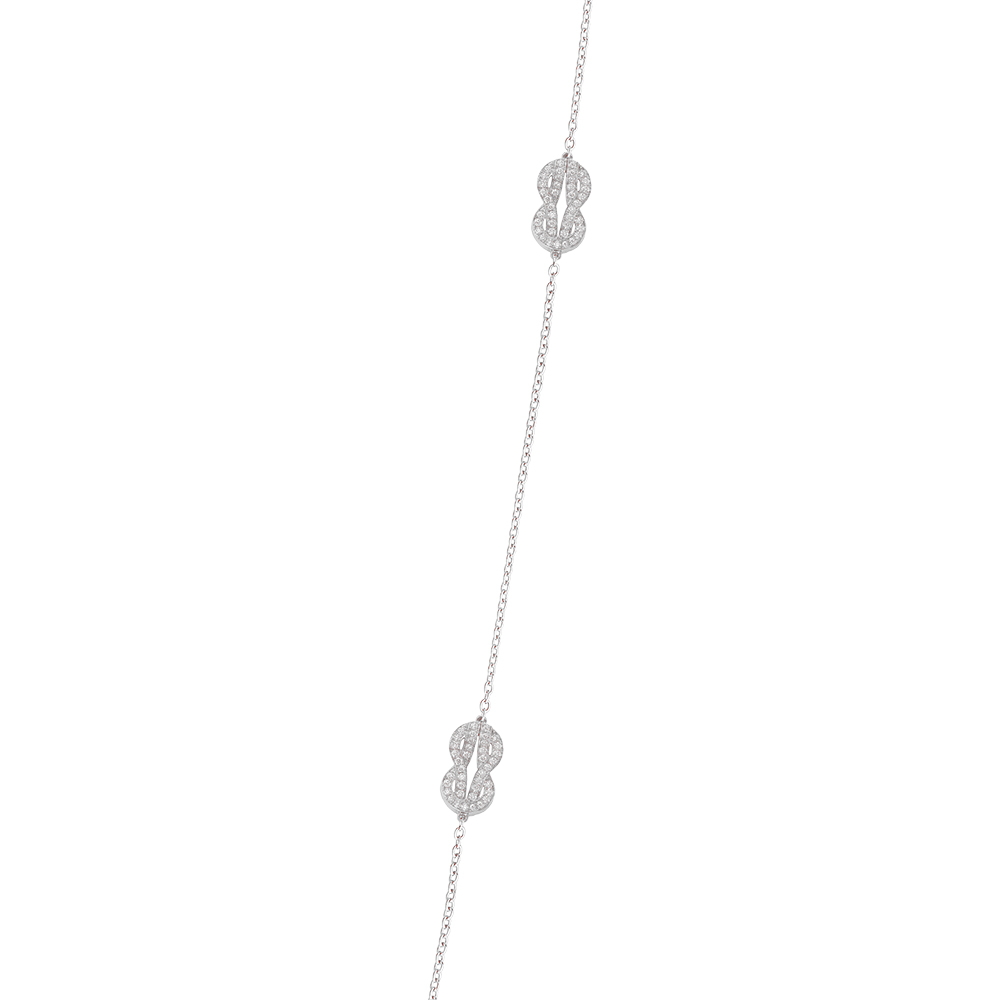 Sautoir Fred Chance Infinie moyen modèle en or blanc et diamants 7J0293