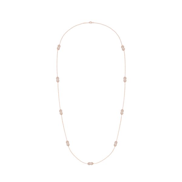 Fred Chance Infinie long necklace medium model in 18k rose gold and diamonds pavement