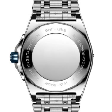 Breitling Super Chronomat automatic watch blue dial set bezel steel bracelet 38 mm