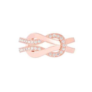 Bague Fred Chance Infinie moyen modèle en or rose et diamants 4B0868