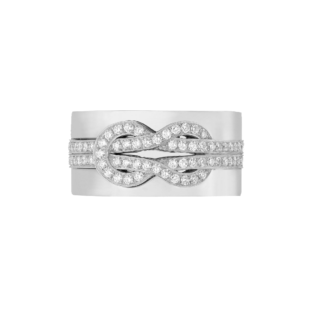 Bague Fred Chance Infinie ruban moyen modèle en or blanc et diamants 4B0935