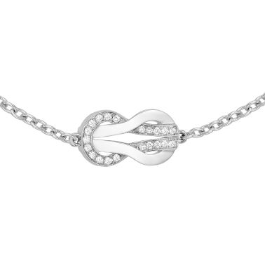 Bracelet Fred Chance Infinie petit modèle en or blanc et diamants 6B0993