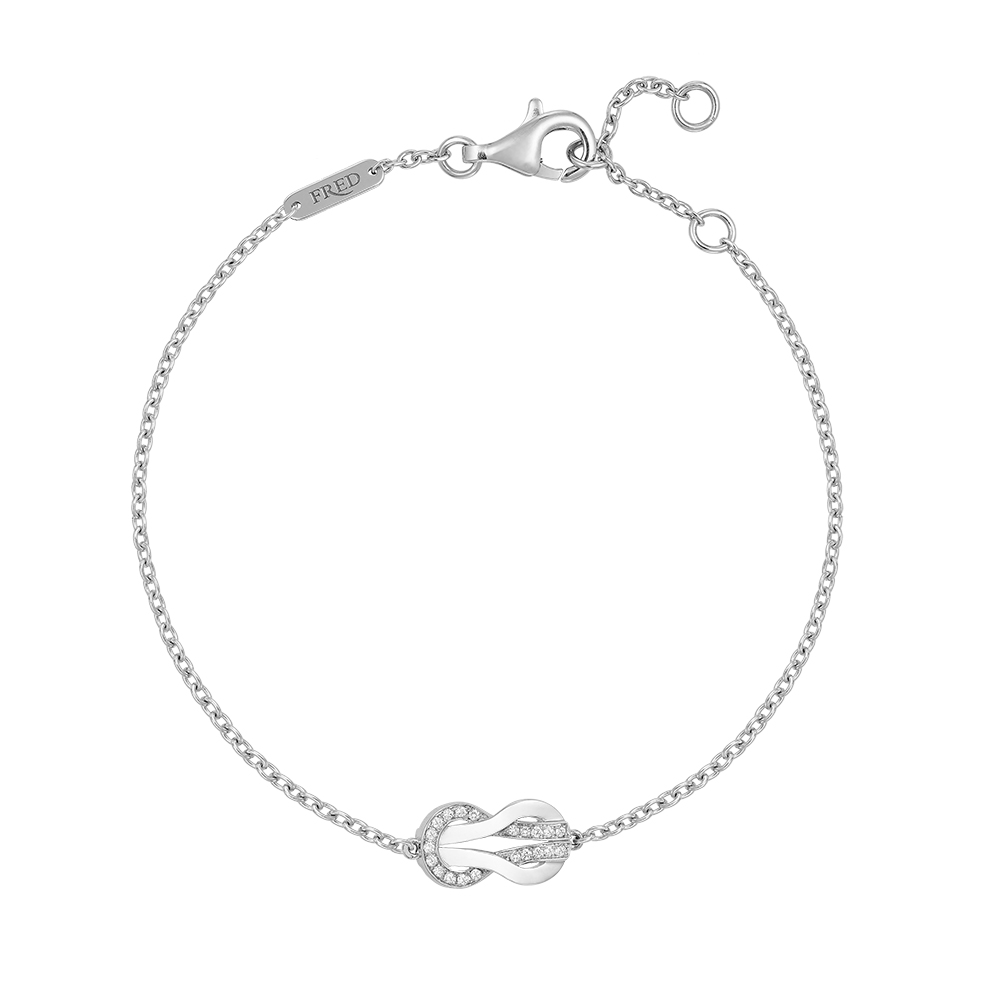 Bracelet Fred Chance Infinie petit modèle en or blanc et diamants 6B0993