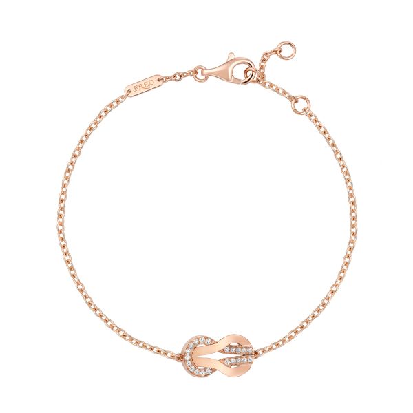 Bracelet Fred Chance Infinie moyen modèle en or rose et diamants 6B0994