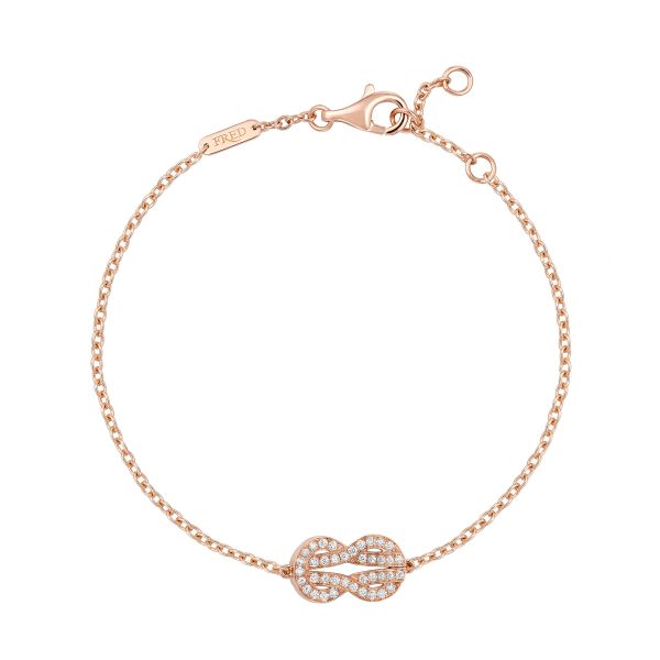 Fred Chance Infinie bracelet medium model in 18k rose gold and diamonds pavement