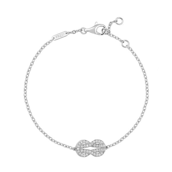 Bracelet Fred Chance Infinie moyen modèle en or blanc et pavage diamants 6B0997