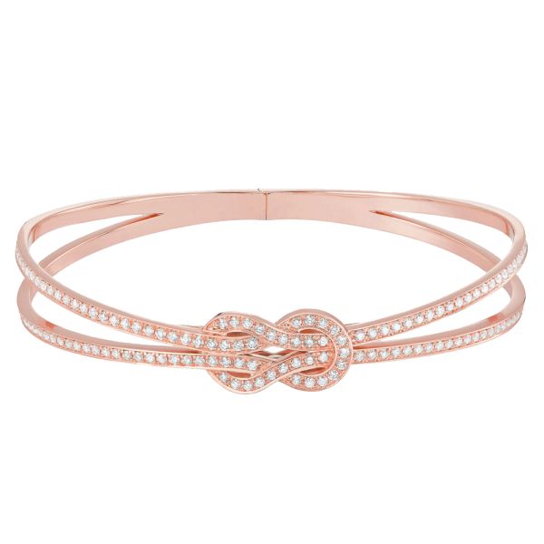Fred Chance Infinie bangle in 18k rose gold and diamonds pavement