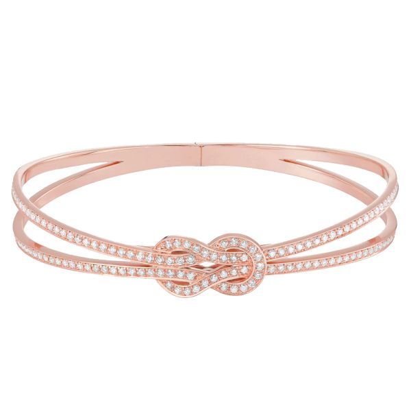 Jonc Fred Chance Infinie en or rose et pavage diamants 6J0185