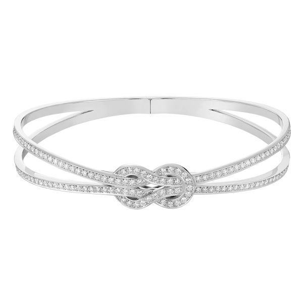 Fred Chance Infinie bangle in 18k white gold and diamonds pavement