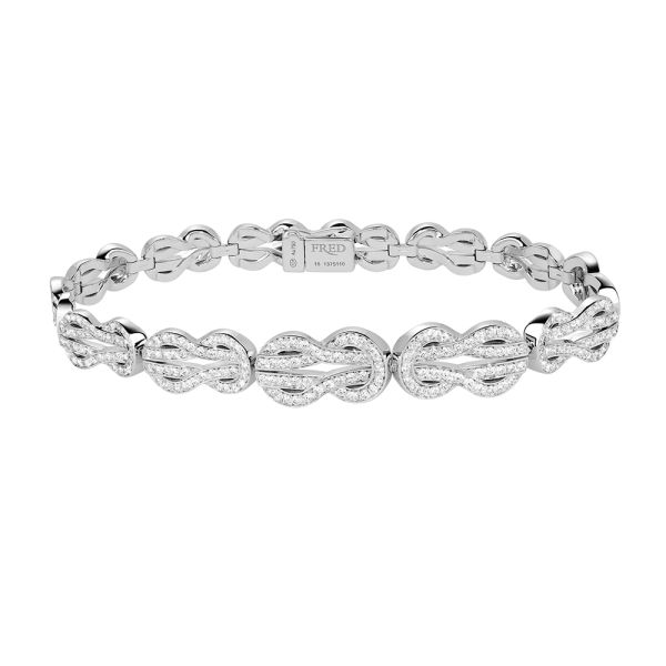 Bracelet Fred Chance Infinie Crazy 8 en or blanc et pavage diamants 6J0204