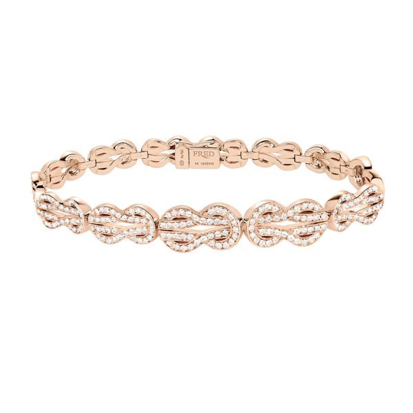 Bracelet Fred Chance Infinie Crazy 8 en or rose et pavage diamants 6J0207