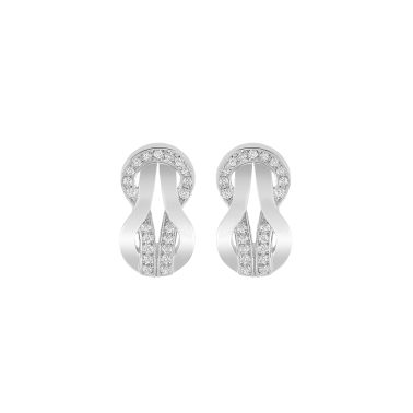 Puces d'oreilles Fred Chance Infinie petit modèle en or blanc et diamants 8B0266