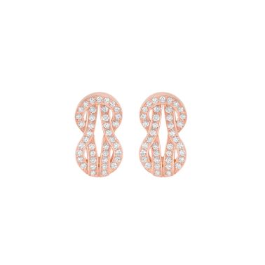 Fred Chance Infinie earrings medium model in 18k rose gold and diamonds pavement