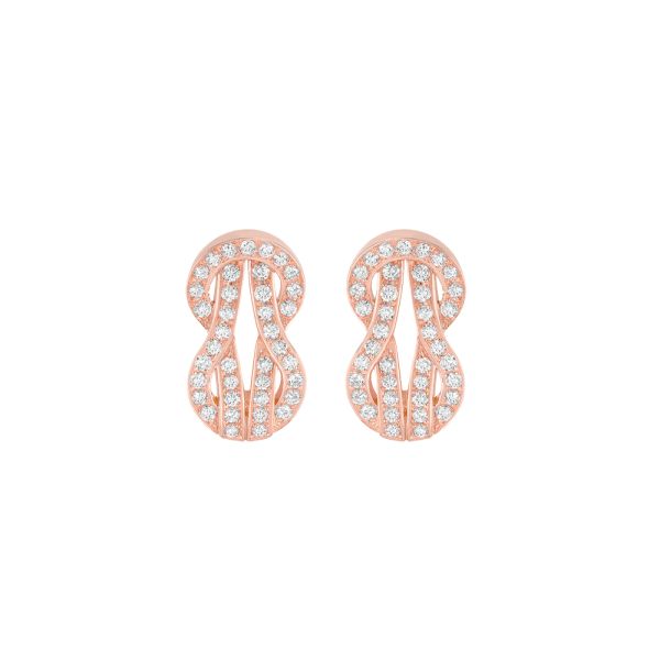 Fred Chance Infinie earrings medium model in 18k rose gold and diamonds pavement