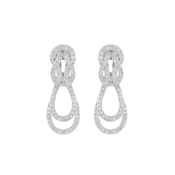 Boucles d'oreilles Fred Chance Infinie en or blanc et diamants 8J0245