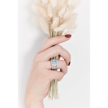 Bague Lepage La Santa-Maria en or blanc, aigue-marine et diamants LEB1922EX4