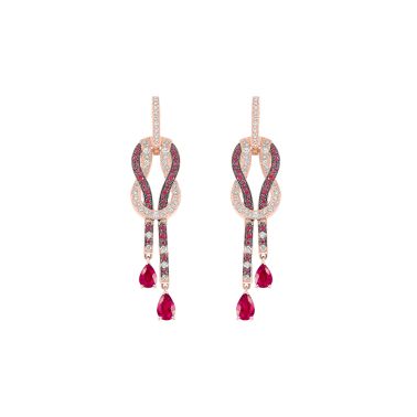 Fred Chance Infinie earrings in 18k rose gold, diamonds and rubies