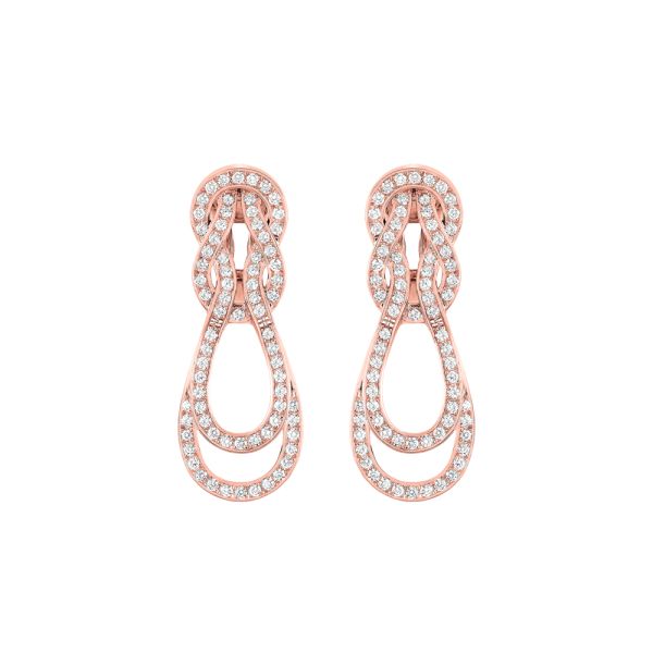Boucles d'oreilles Fred Chance Infinie en or rose et diamants 8J0246