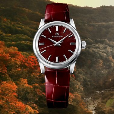 Montre Grand Seiko Elegance Flow of Seasons "Boshū" mécanique cadran bordeaux bracelet cuir 37,3 mm