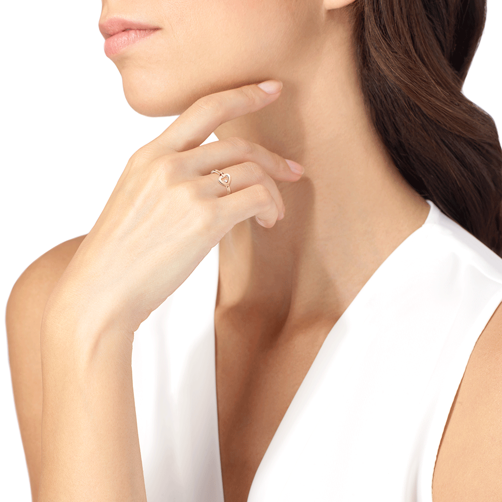 Bague Fred Pretty Woman Mini modèle en or rose et diamant 4B0971