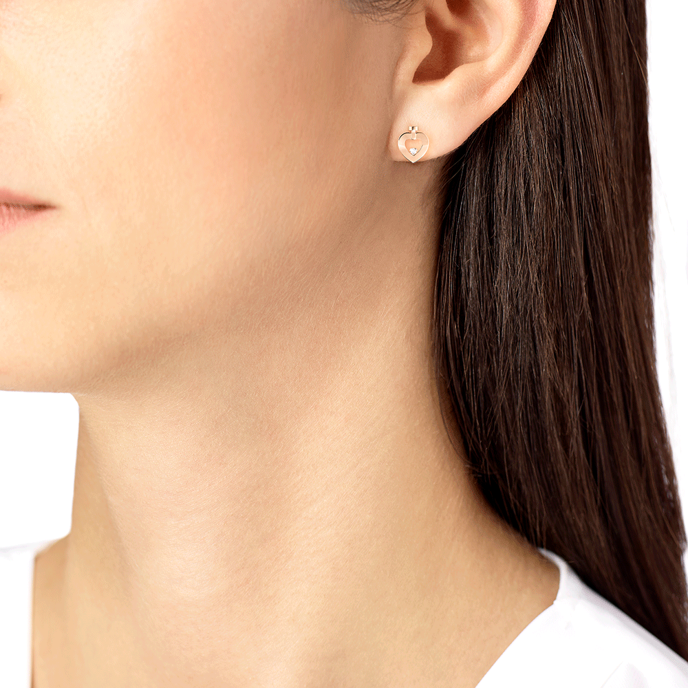 Puce d'oreille Fred Pretty Woman en or rose et diamant 8B0312