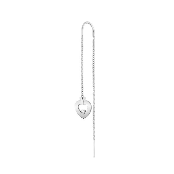 Boucle d'oreille longue Fred Pretty Woman en or blanc et diamant 8B0313