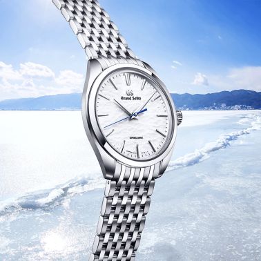 Montre Grand Seiko Elegance "Omiwatari" Spring Drive cadran blanc bracelet acier 38,5 mm