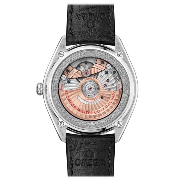 Montre Omega Seamaster Jeux Olympiques or blanc cadran blanc bracelet cuir noir 39,5 mm - SITE1