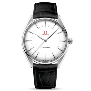 Montre Omega Seamaster Jeux Olympiques or blanc cadran blanc bracelet cuir noir 39,5 mm - SOLDAT PL