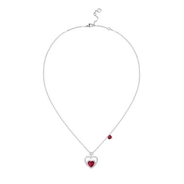 Collier Fred Pretty Woman Unconditional en or blanc, diamants et rubellites 7J0310