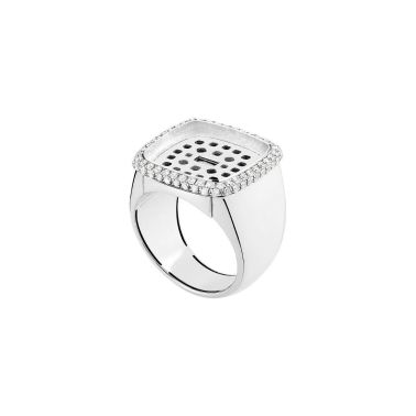 Bague Monture Fred Pain de Sucre moyen modèle en or blanc et diamants 4B0756
