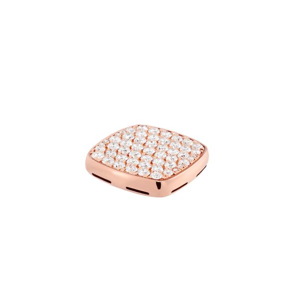 Plaque chevalière Fred Pain de Sucre moyen modèle en or rose et diamants 4B0865