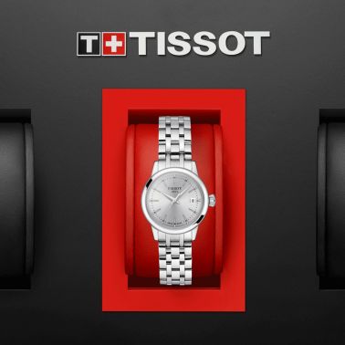 Tissot Classic Dream Lady quartz watch silver dial steel bracelet 28 mm