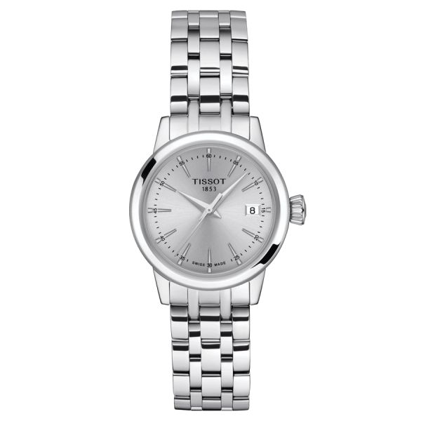 Montre Tissot Classic Dream Lady quartz cadran argent bracelet acier 28 mm T129.210.11.031.00