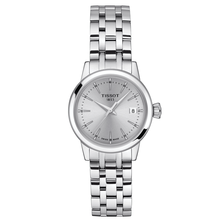Tissot Classic Dream Lady quartz watch silver dial steel bracelet 28 mm