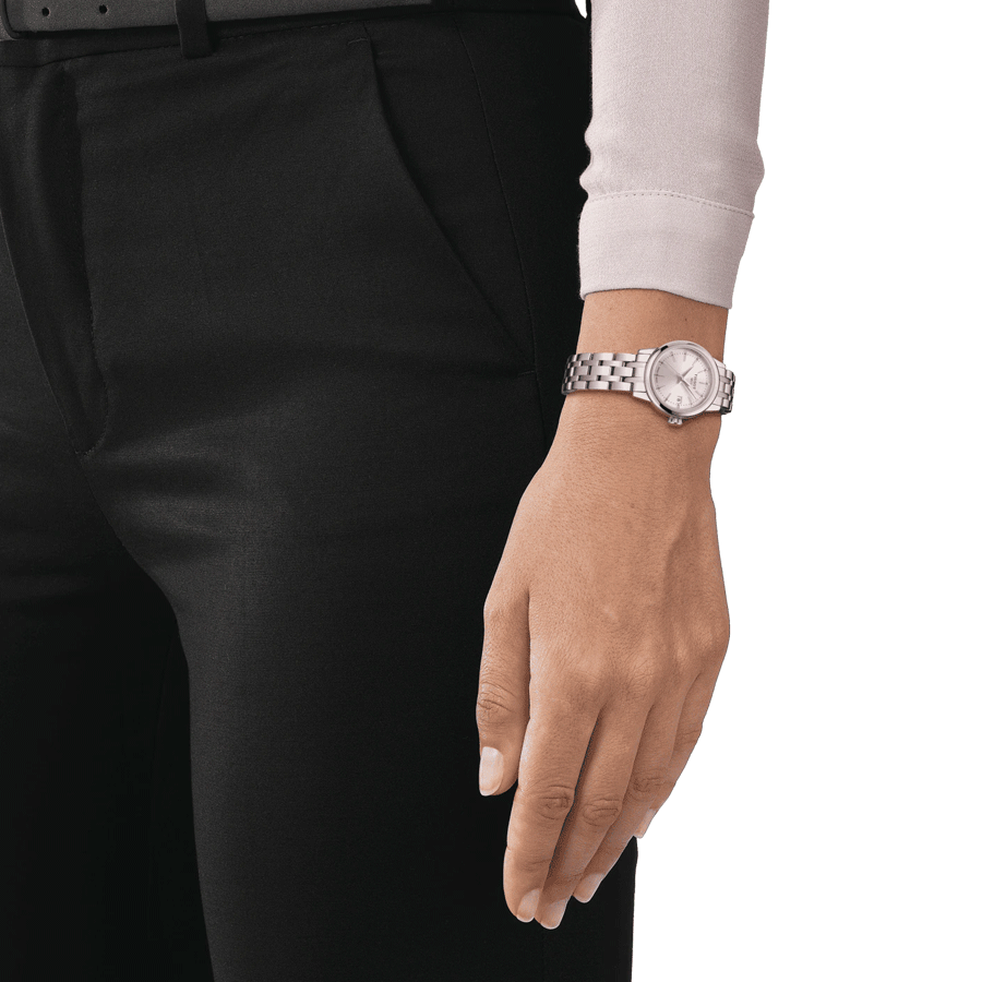 Tissot Classic Dream Lady quartz watch silver dial steel bracelet 28 mm