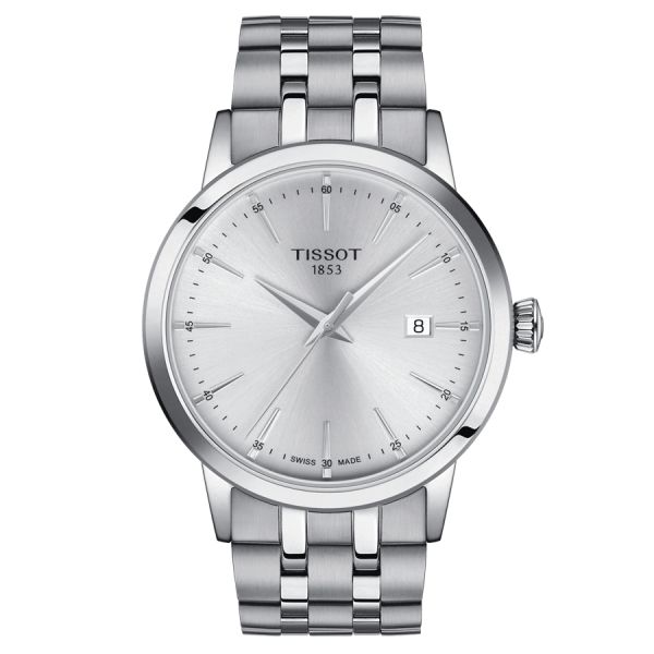 Tissot Classic Dream quartz watch silver dial steel bracelet 42 mm