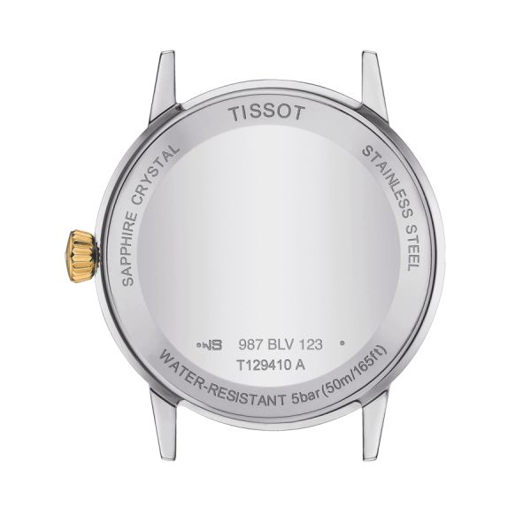 Montre Tissot Classic Dream quartz couleur or jaune cadran argent bracelet acier 42 mm T129.410.22.031.00